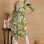 Women green printed cotton kurti