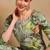 Women green printed cotton kurti
