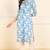 Women blue printed cotton kurti