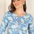 Women blue printed cotton kurti