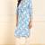 Women blue printed cotton kurti
