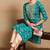 Women blue printed viscose rayon kurta