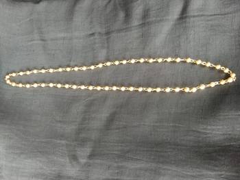 Golden alloy necklace chain with Traditional Pearl work 3