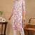 Women white printed cotton kurti
