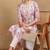 Women white printed cotton kurti
