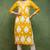 Women yellow embroidered viscose rayon kurta