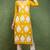 Women yellow embroidered viscose rayon kurta