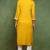 Women yellow embroidered viscose rayon kurta