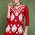 Women maroon embroidered viscose rayon kurta