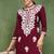 Women purple embroidered viscose rayon kurta