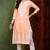 Women peach embroidered viscose rayon chikankari kurtis