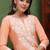 Women peach embroidered viscose rayon chikankari kurtis