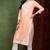 Women peach embroidered viscose rayon chikankari kurtis