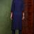 Women blue embroidered viscose rayon chikankari kurtis