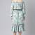 Women blue printed crepe kurta
