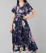 Women purple printed georgette kurta