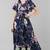 Women purple printed georgette kurta