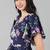 Women purple printed georgette kurta