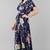 Women purple printed georgette kurta