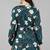 Women green printed polyester short kurta