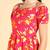 Women pink printed georgette kurta
