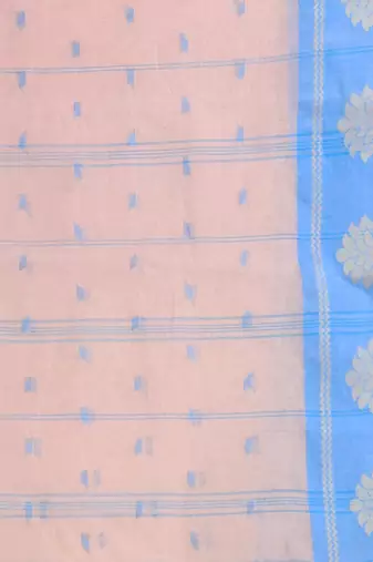 Cream Pure Cotton Tant Saree With Woven Designs Without Blouse