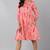 Women pink printed cotton kurti
