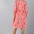 Women pink printed cotton kurti