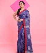 Blue tissue saree with texture pallu