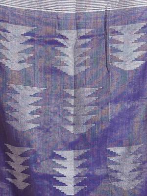 Blue tissue saree with texture pallu 4