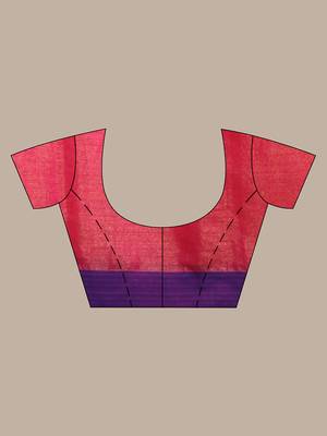 Punch pink tissue saree with woven designs 5