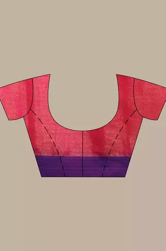 Punch pink tissue saree with woven designs