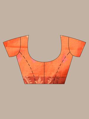 Orange tissue soft saree with texture designs 5