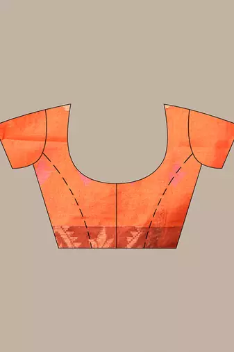 Orange tissue soft saree with texture designs
