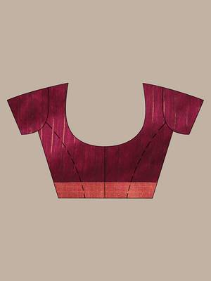 Magenta linen saree with nakshi pallu 5