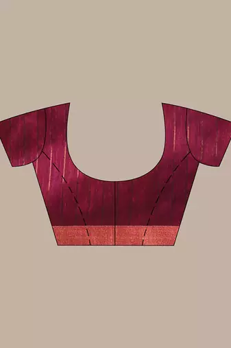 Magenta linen saree with nakshi pallu