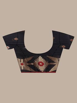 Black cotton saree with texture pattern 5