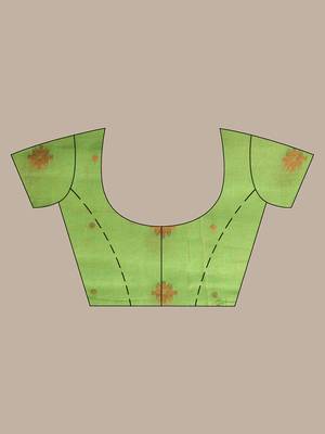 Light green cotton saree with texture pattern 5