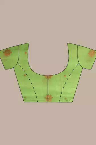 Light green cotton saree with texture pattern