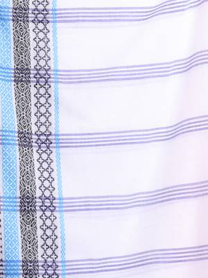 White cotton saree with texture borders 4