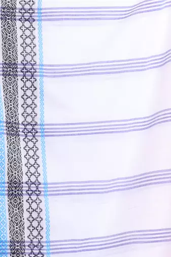 White cotton saree with texture borders