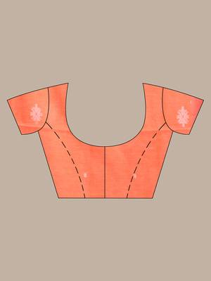 Orange cotton saree with texture pattern 5
