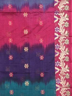 Grey Cotton Soft Saree With Floral Motifs Without Blouse 4