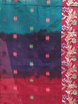 Beige Cotton Soft Saree With Floral Motifs Without Blouse 4