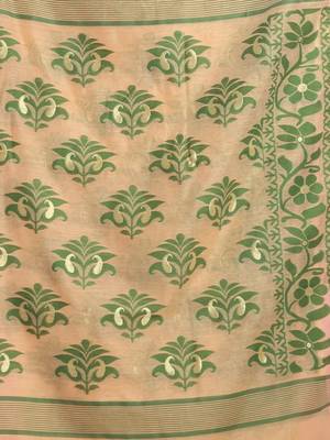 Cream Jamdani Saree With All Over Thread Weaving Without Blouse 4