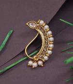 Elegant Non-Piercing Maharashtrian Ethnic White Pearl Nath