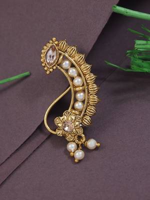 Elegant Non-Piercing Maharashtrian Ethnic Pearl Nath 1