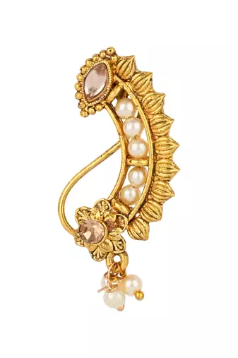 Elegant Non-Piercing Maharashtrian Ethnic Pearl Nath