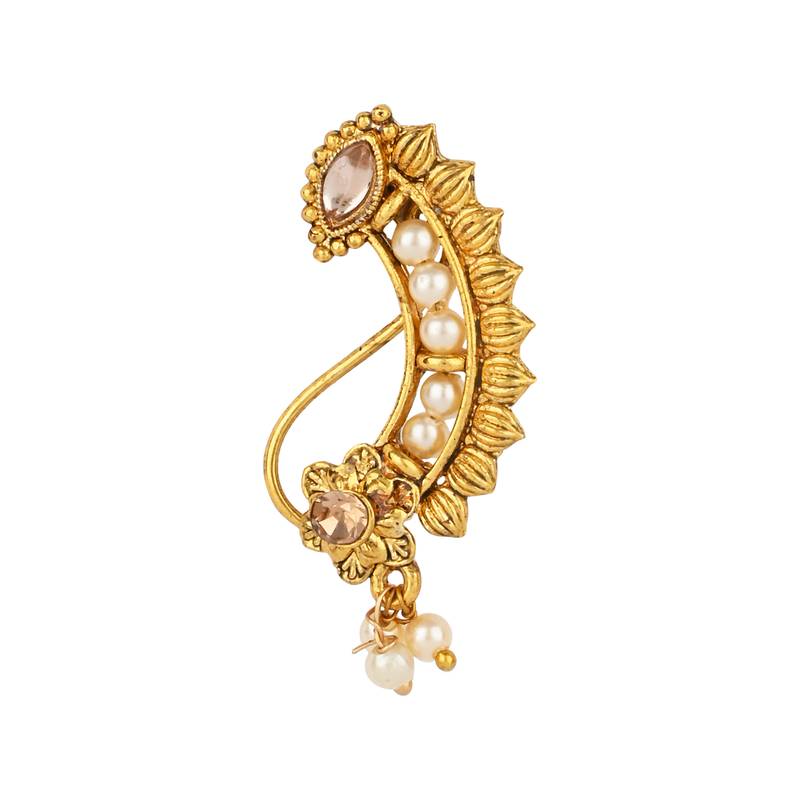 Elegant Non-Piercing Maharashtrian Ethnic Pearl Nath