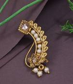 Elegant Non-Piercing Maharashtrian Ethnic White Pearl Nath